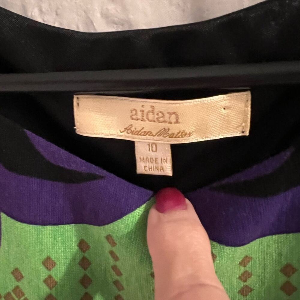 Aidan Aidan Mattox Multicolor Aztec Print Jersey … - image 2